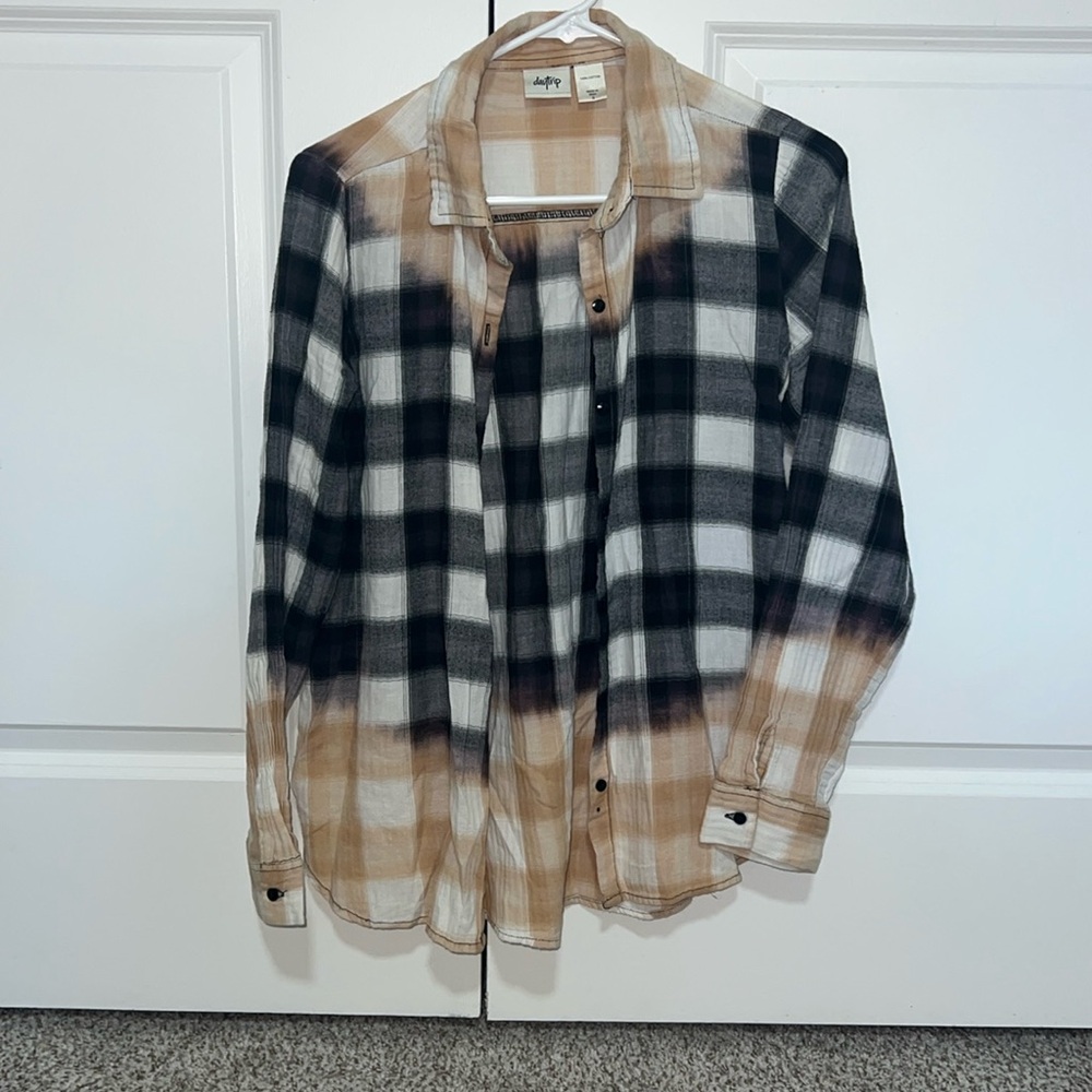 Flannel, Daytrip, Small, Yellow and Checkered Pattern